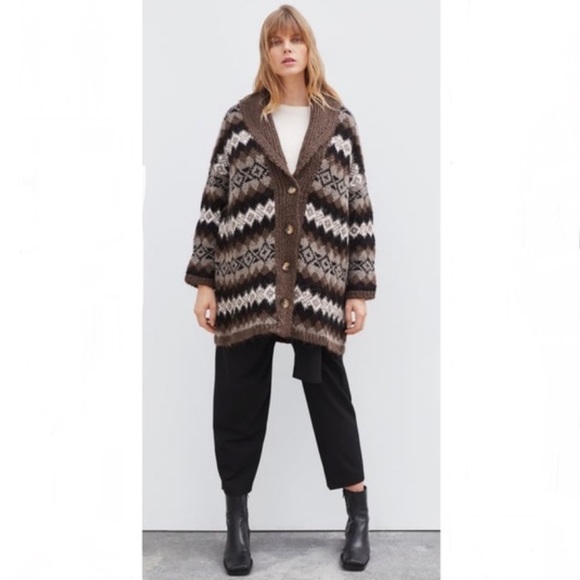 Zara Sweaters - Zara Oversized Jacquard Cardigan New